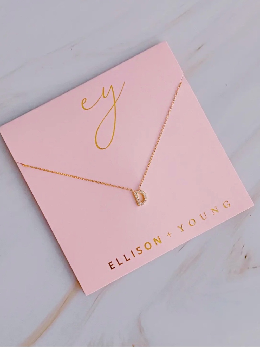 Ellison + Young Gold Initial 'D' Necklace - Gold